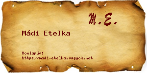 Mádi Etelka névjegykártya